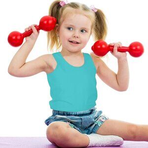 6 Pcs Girls Dance Racerback Tank Tops - NWT